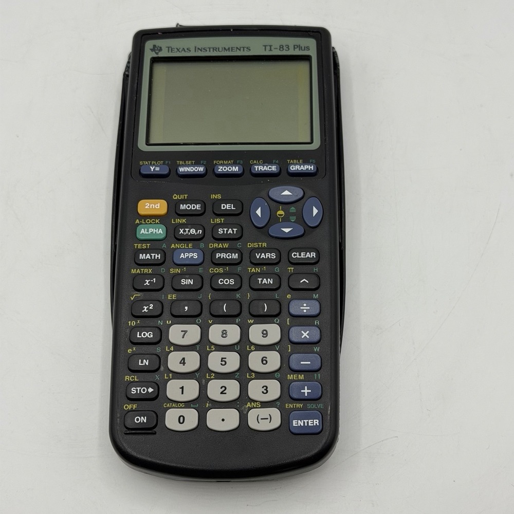 TEXAS INSTRUMENTS‎ TI-83 PLUS GRAPHING CALCULATOR BLACK TESTED SLIDE COVER READ